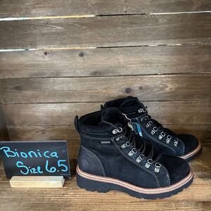 New Womens Bionica Darya Black Suede Casual Comfort Ankle Boots Booties Size 6.5